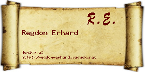 Regdon Erhard névjegykártya